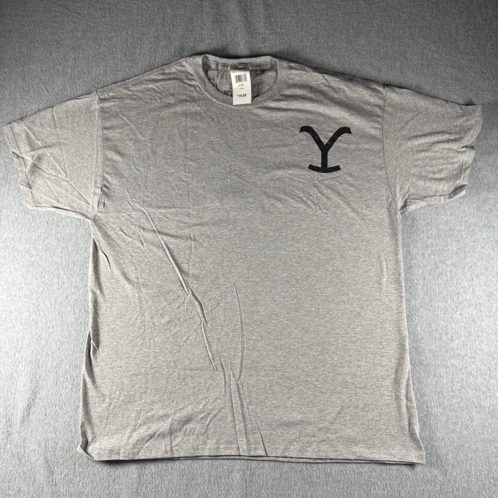 Yellowstone Dutton Ranch Western Graphic T-Shirt Mens XL Gray Short Sleeve NWT